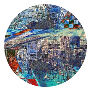 Giant Art 54x54 Circa IX Fine Art Giant Canvas Print in Red