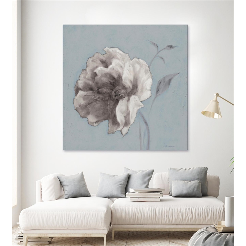 Giant Art 72x72 FLORAL SYMPOSIUM II Fine Art Giant Canvas Print in White