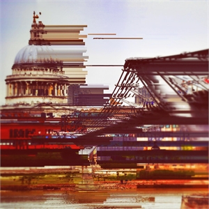 Giant Art 72x72 Urban Abstract 11 Fine Art Giant Canvas Print in Orange