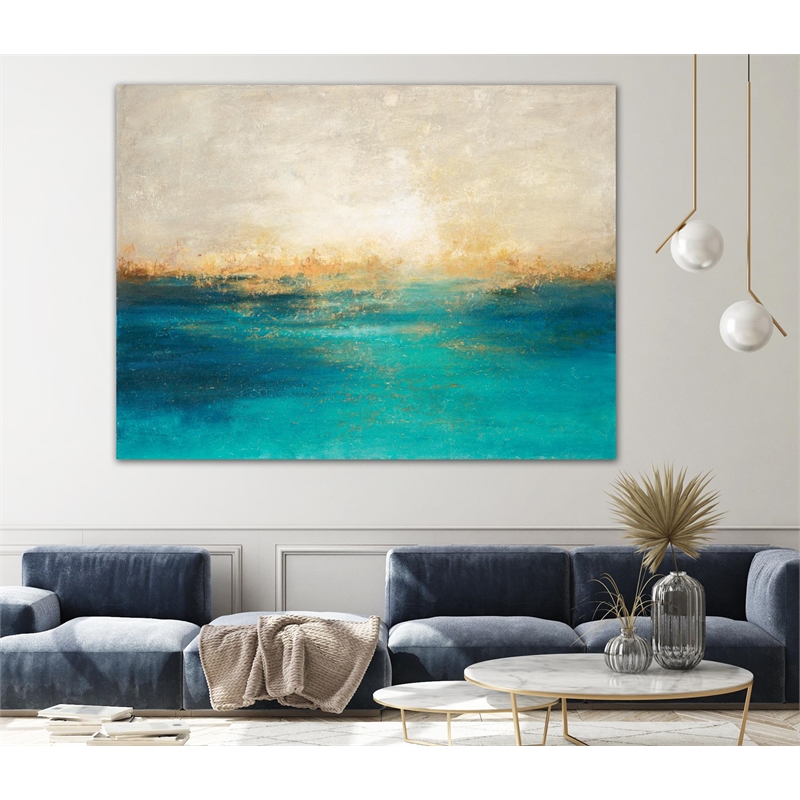 Giant Art 72x54 Coastline II Fine Art Giant Canvas Print in Pink