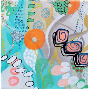 Giant Art 72x72 Abstract distraction 20 Fine Art Giant Canvas Print in Orange