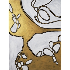 Giant Art 72x54 Mocha Latte -Gold - 1 Fine Art Giant Canvas Print in White