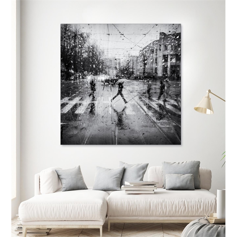 Giant Art 72x72 The Decisive Leap Fine Art Giant Canvas Print in White