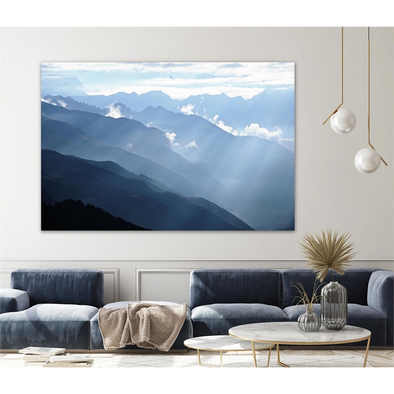 Giant Art 72x48 Himalayan Mountains Fine Art Giant Canvas Print in Multi-Color