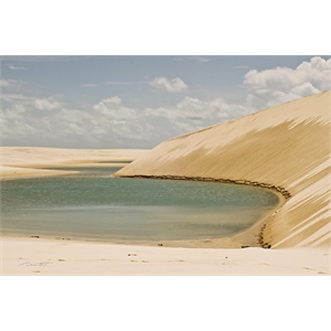 Giant Art 72x48 Light Blue Lagoa Fine Art Giant Canvas Print in Green