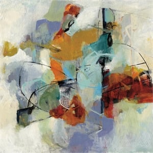 Giant Art 84x84 Skyline I Fine Art Giant Canvas Print in Red