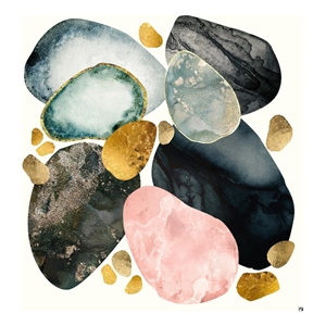 Giant Art 84x84 Pebble Abstract Fine Art Giant Canvas Print in Pink