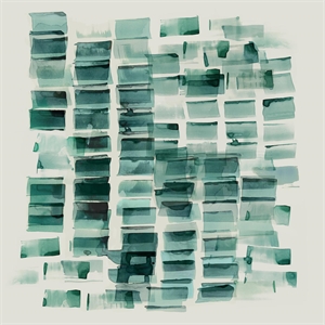Giant Art 54x54 Sea Glass I Fine Art Giant Canvas Print in Multi-Color