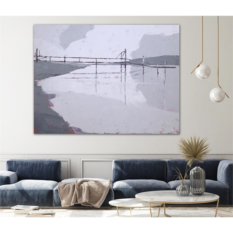 Giant Art 72x54 Tidal River Fine Art Giant Canvas Print in White
