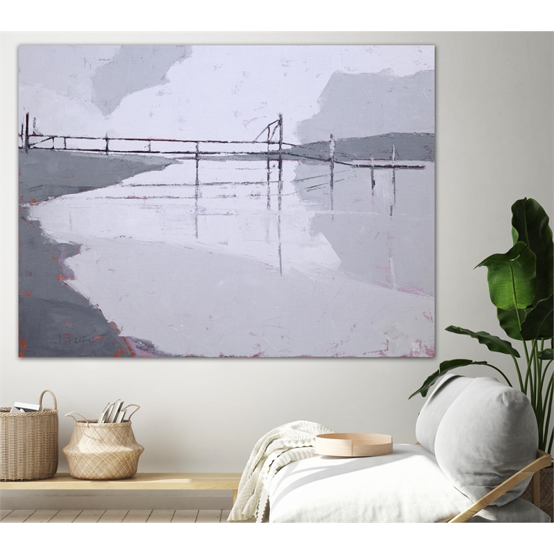Giant Art 72x54 Tidal River Fine Art Giant Canvas Print in White