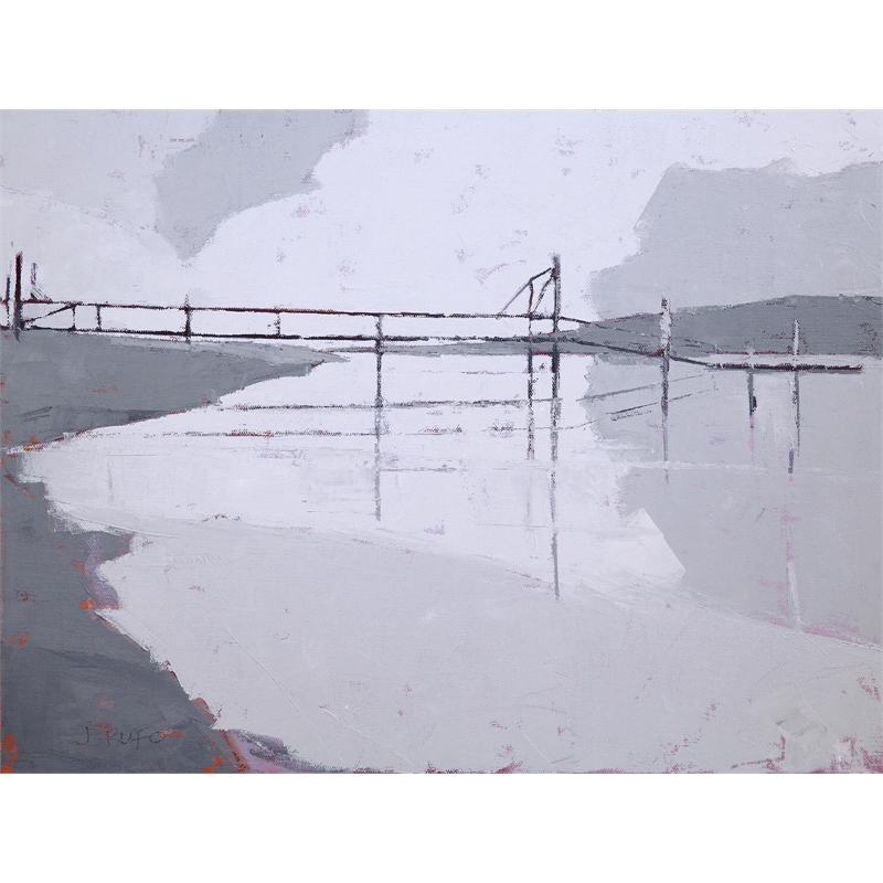 Giant Art 72x54 Tidal River Fine Art Giant Canvas Print in White