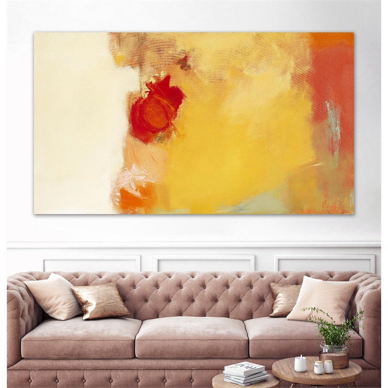 Giant Art 84x48  Red Note Fine Art Giant Canvas Print in Yellow