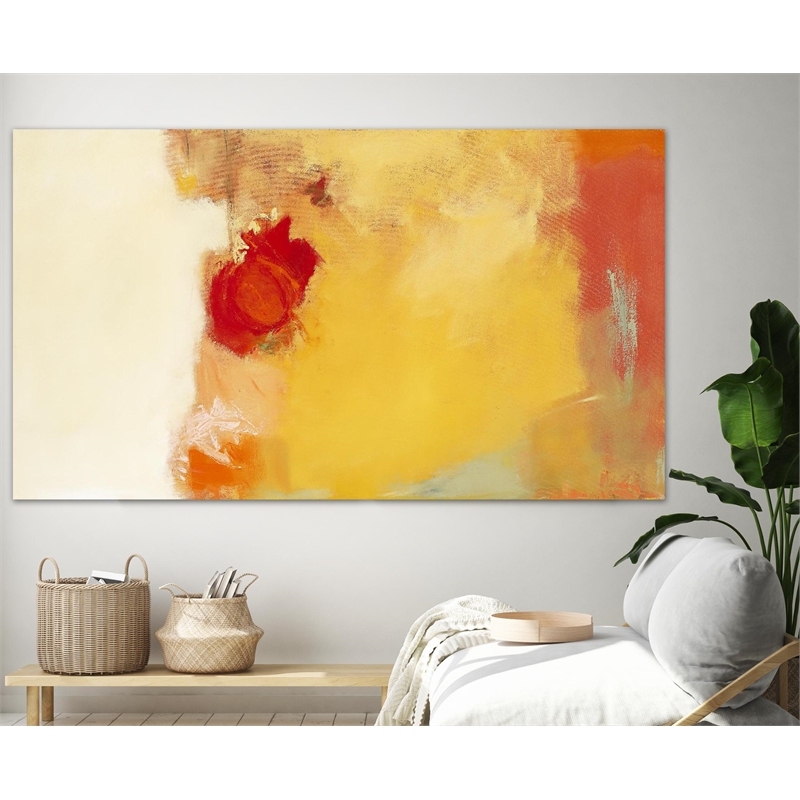 Giant Art 84x48  Red Note Fine Art Giant Canvas Print in Yellow