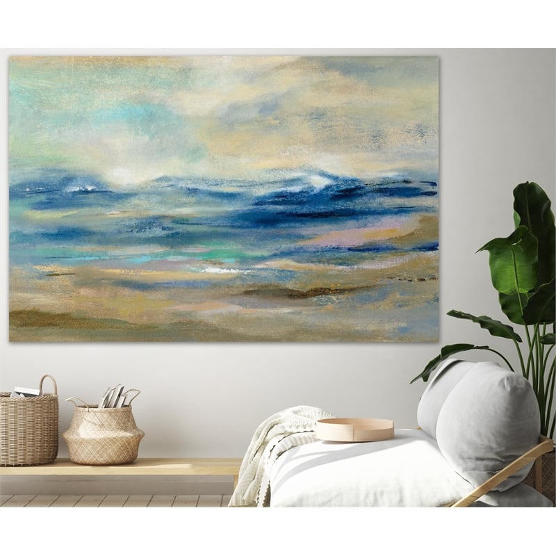 Giant Art 72x48 Whispering Wave Fine Art Giant Canvas Print In Multi 