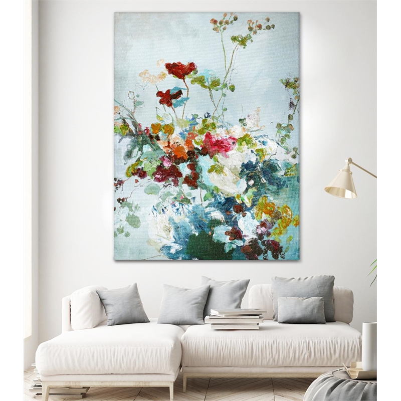 Giant Art 72x54 Abstract Floral 1 Fine Art Giant Canvas Print in Multi-Color