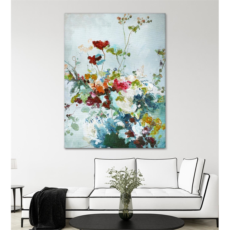 Giant Art 72x54 Abstract Floral 1 Fine Art Giant Canvas Print in Multi-Color