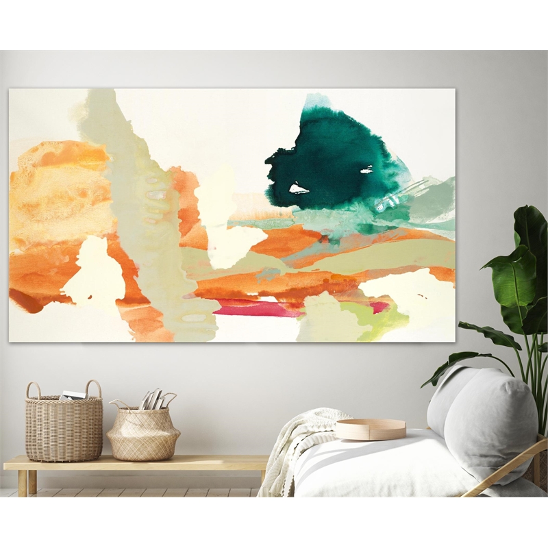 Giant Art 84x48 Warm Waves Fine Art Giant Canvas Print in Turquoise