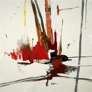Giant Art 54x54 Sasuka Fine Art Giant Canvas Print in Red