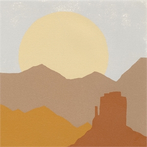 Giant Art 54x54 Desert Sun I Fine Art Giant Canvas Print in Multi-Color