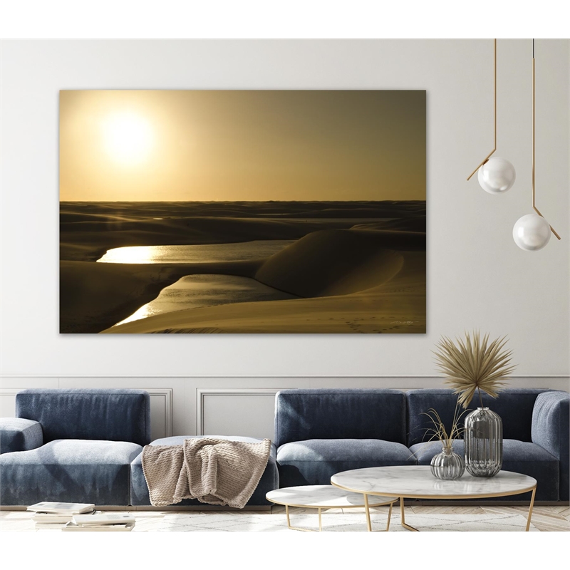 Giant Art 72x48 Golden Sunset Fine Art Giant Canvas Print in Multi-Color