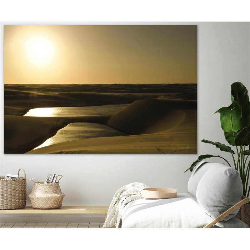 Giant Art 72x48 Golden Sunset Fine Art Giant Canvas Print in Multi-Color