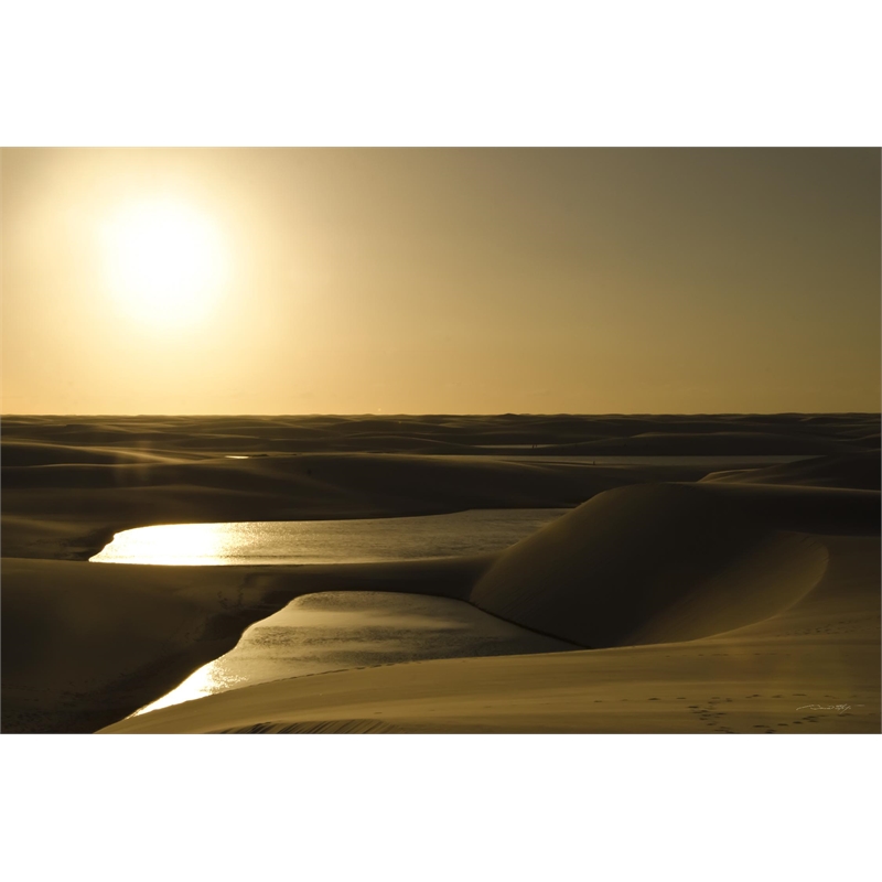 Giant Art 72x48 Golden Sunset Fine Art Giant Canvas Print in Multi-Color
