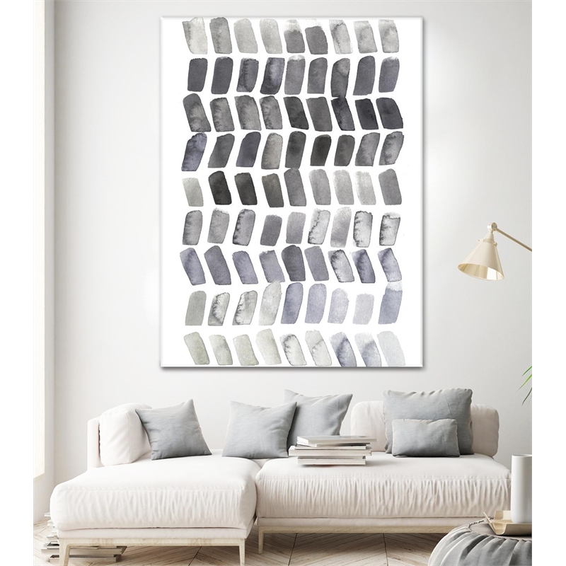 Giant Art 72x54 Watercolor Chevron II Fine Art Giant Canvas Print in White