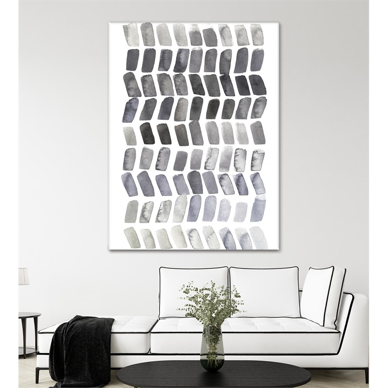 Giant Art 72x54 Watercolor Chevron II Fine Art Giant Canvas Print in White