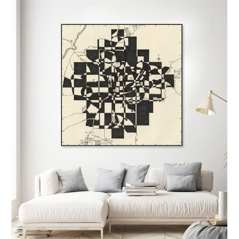 Giant Art 72x72 Modern Map of Atlanta Fine Art Giant Canvas Print in Multi-Color