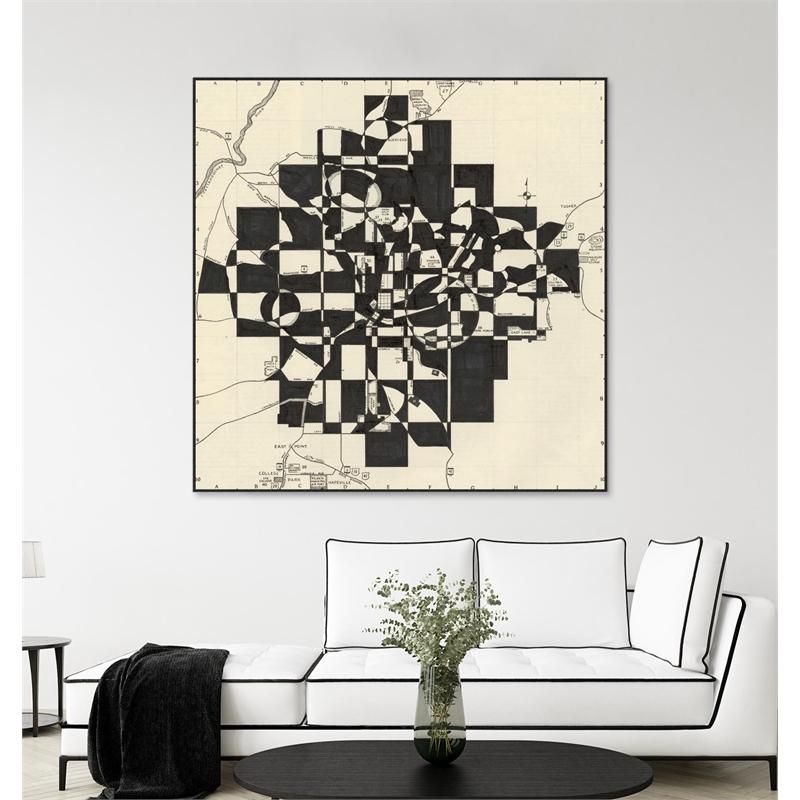 Giant Art 72x72 Modern Map of Atlanta Fine Art Giant Canvas Print in Multi-Color
