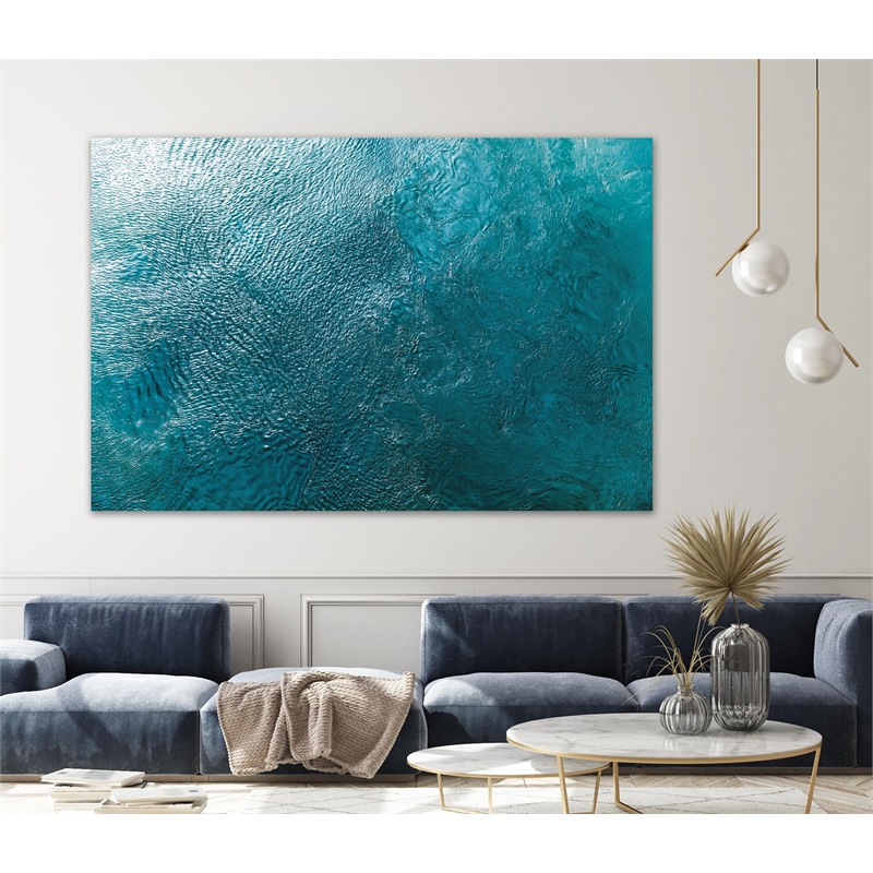 Giant Art 72x48 Water Texture Two Birds Eye Fine Art Giant Canvas Print in Green