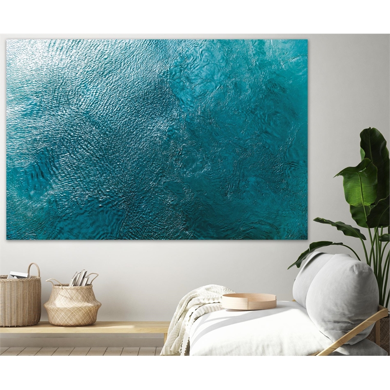 Giant Art 72x48 Water Texture Two Birds Eye Fine Art Giant Canvas Print in Green