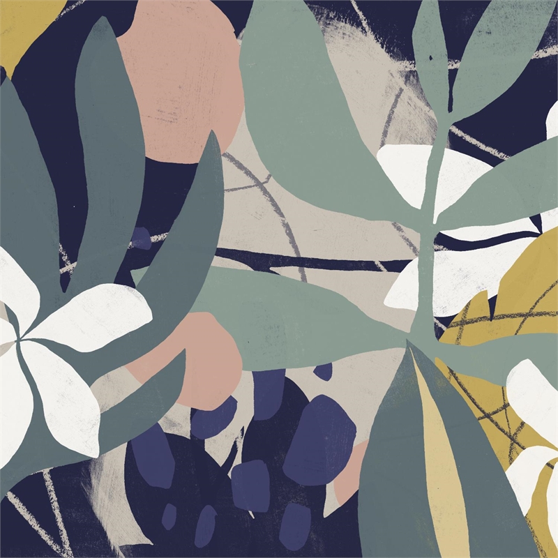 Giant Art 54x54 Tropical Attraction I Fine Art Giant Canvas Print in Yellow