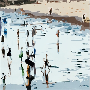 giant art 72x72 self reflection fine art giant canvas print in multi-color