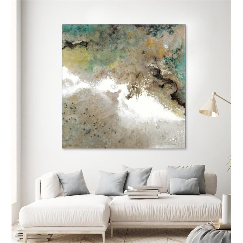 Giant Art 54x54 Crystal Vision III Fine Art Giant Canvas Print in Turquoise