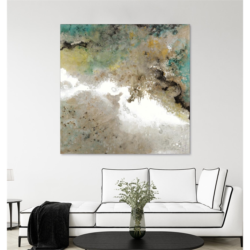 Giant Art 54x54 Crystal Vision III Fine Art Giant Canvas Print in Turquoise