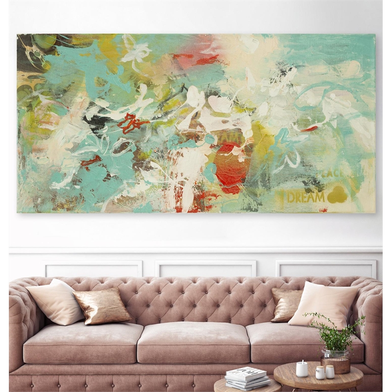 Giant Art 72x36 Dream Dream III Fine Art Giant Canvas Print in Green