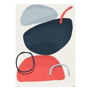 Giant Art 72x54 Abstract XIV Fine Art Giant Canvas Print in Red