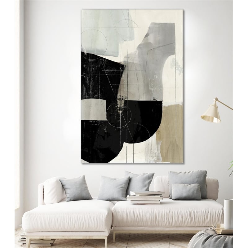 Giant Art 72x48 Jet Black I Fine Art Giant Canvas Print in Multi-Color