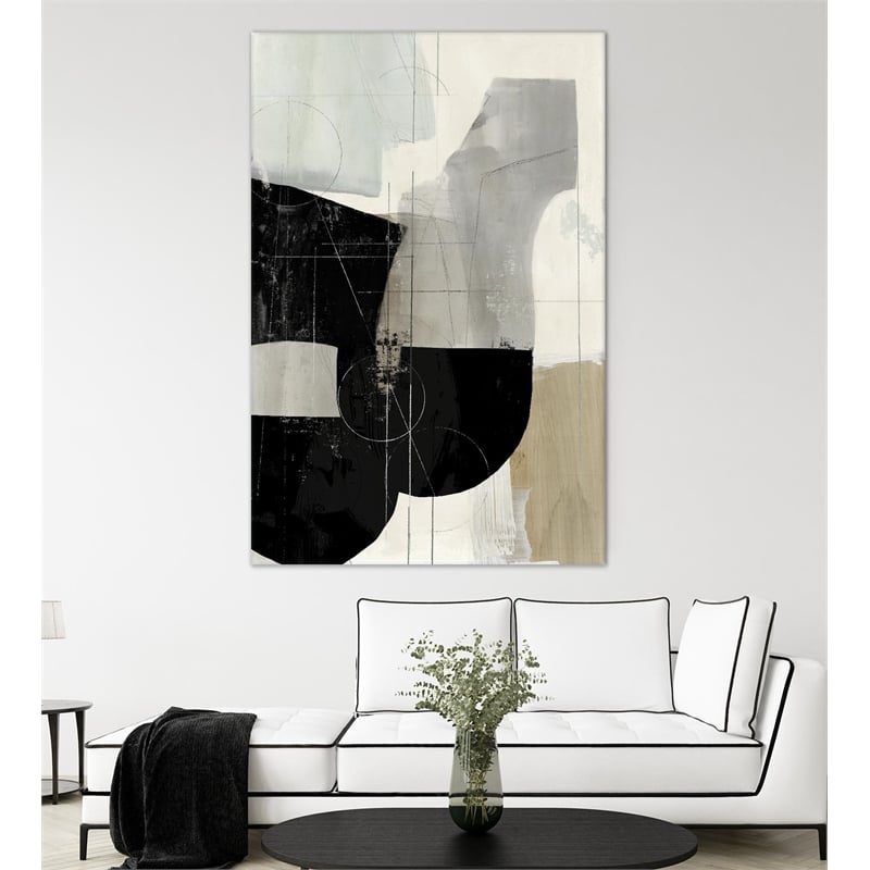 Giant Art 72x48 Jet Black I Fine Art Giant Canvas Print in Multi-Color