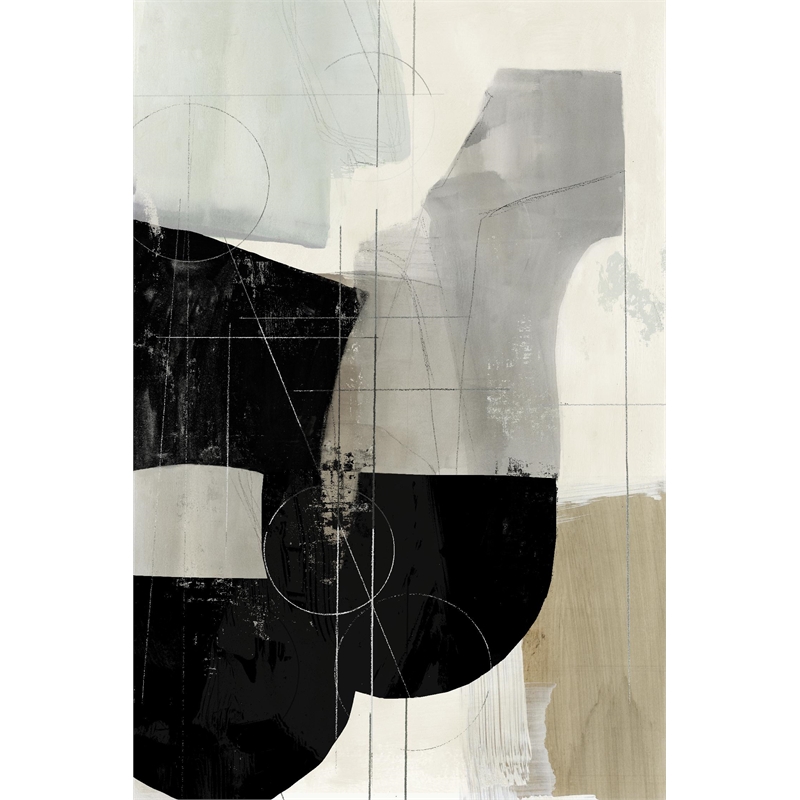 Giant Art 72x48 Jet Black I Fine Art Giant Canvas Print in Multi-Color