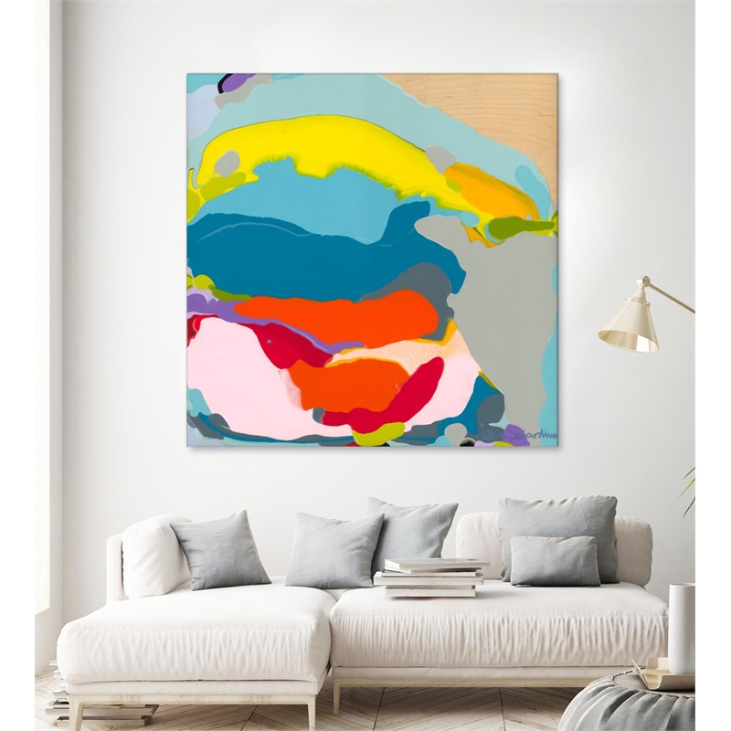 Giant Art 72x72 Free Falling Fine Art Giant Canvas Print in Pink
