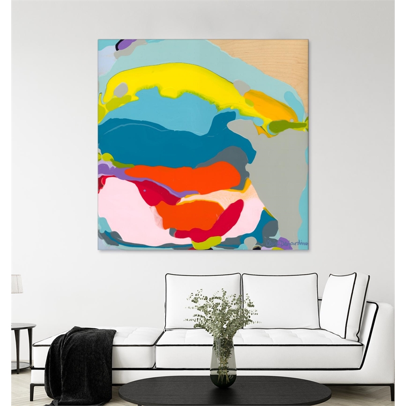 Giant Art 72x72 Free Falling Fine Art Giant Canvas Print in Pink
