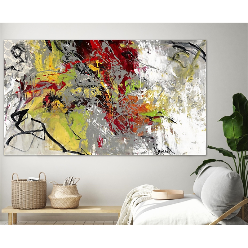 Giant Art 84x48 Peace on Earth Fine Art Giant Canvas Print in Yellow