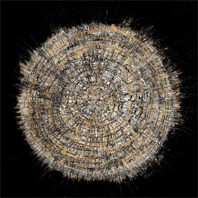 Giant Art 54x54 Mysterious Tree Rings Fine Art Giant Canvas Print in Multi-Color