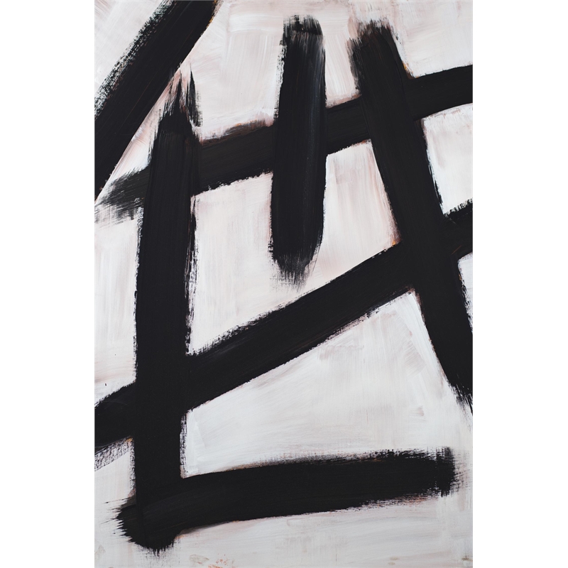Giant Art 72x48 Ink Strokes Fine Art Giant Canvas Print in Multi-Color