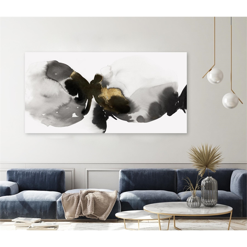 Giant Art 72x36 Flowing Rythm II Fine Art Giant Canvas Print in White