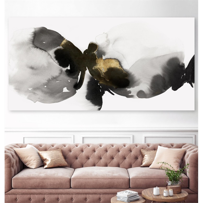 Giant Art 72x36 Flowing Rythm II Fine Art Giant Canvas Print in White
