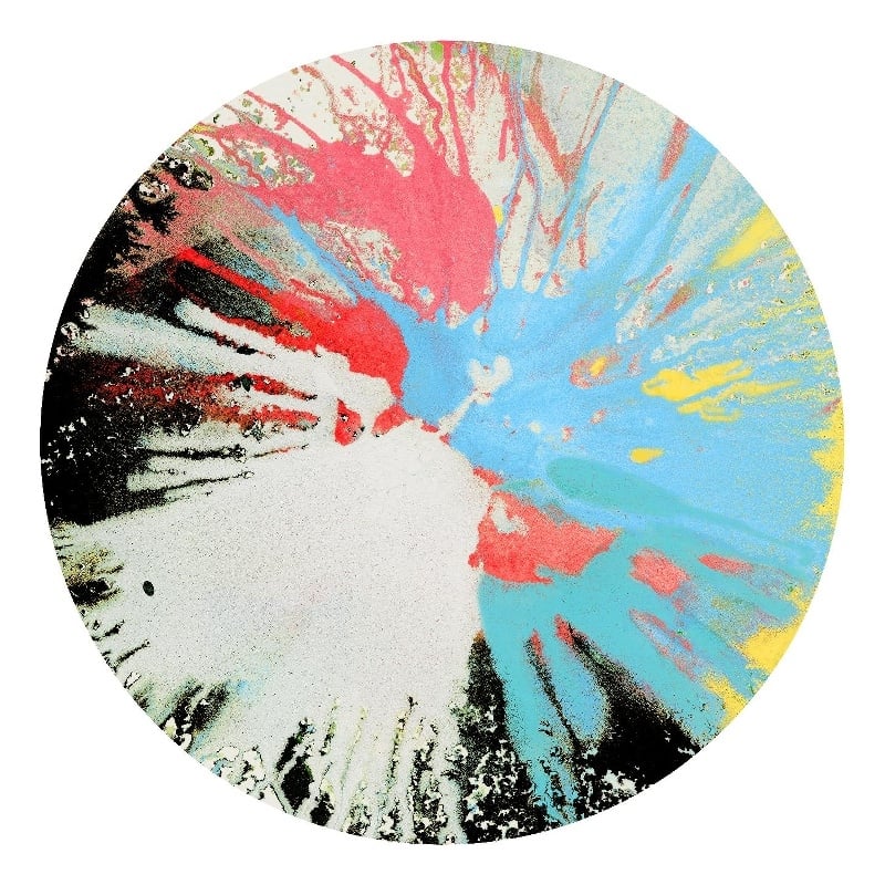 Giant Art 84x84 Spin Art 10 Fine Art Giant Canvas Print in Yellow