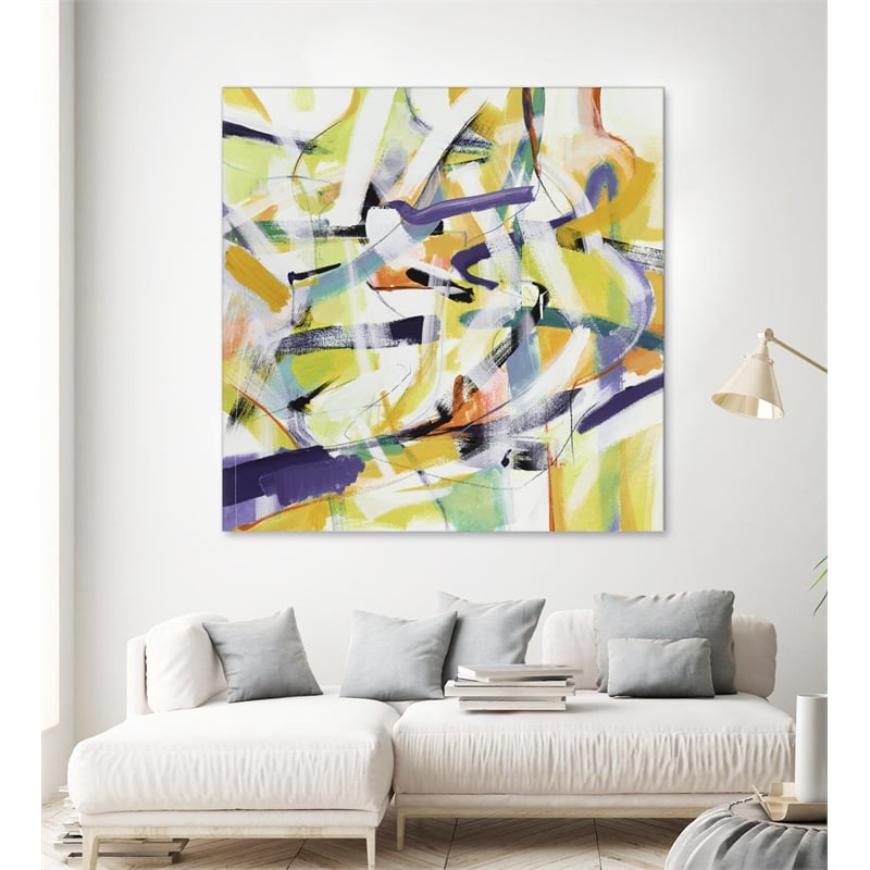 Giant Art 72x72 Here and There 4 - Recolor Fine Art Giant Canvas Print in Yellow